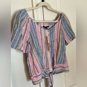 Drew Cropped Pastel Stripped Shirt